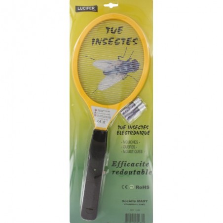 Raquette électronique anti-insecte volant avec piles